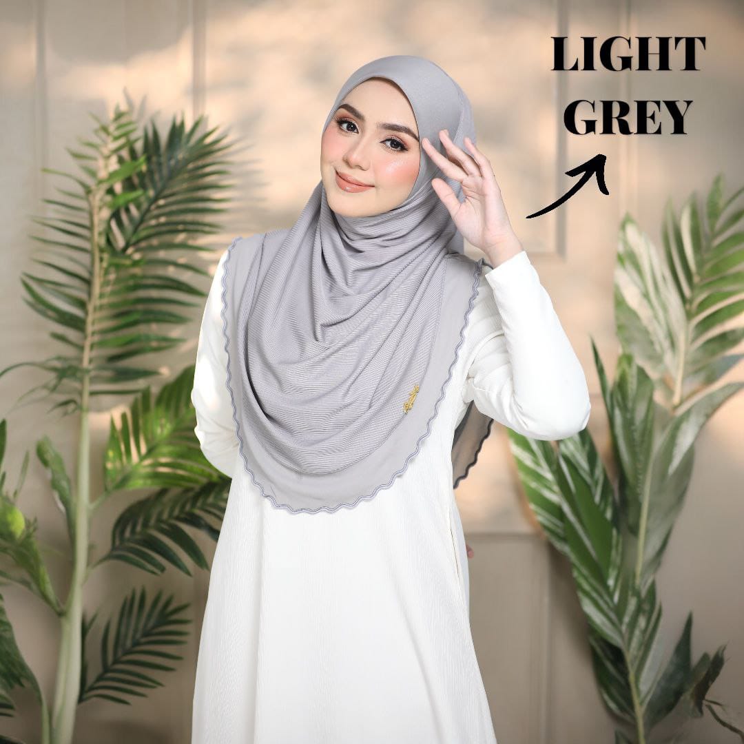 L GREY YUSRA SCARF