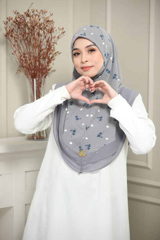 L GREY FIZA SCARF