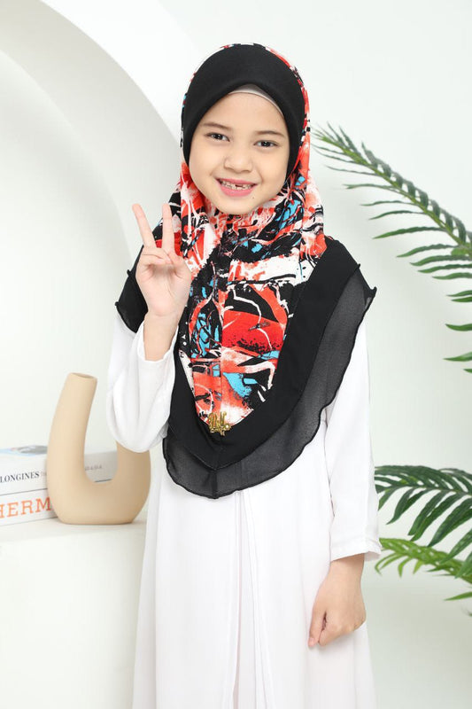 BLACK ALINA KIDS SCARF