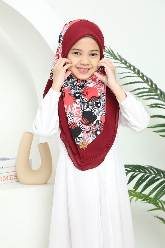 MAROON ALINA KIDS SCARF