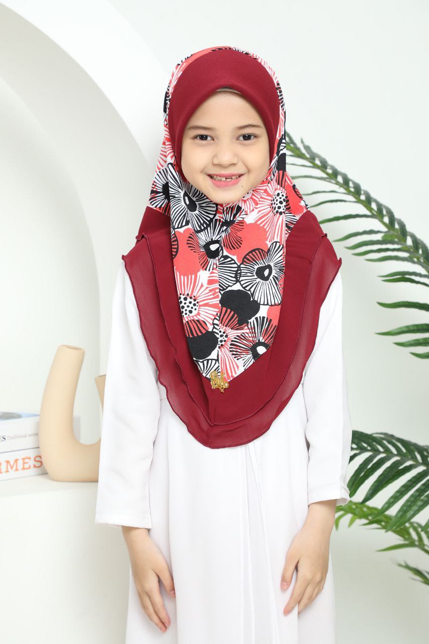 MAROON ALINA KIDS SCARF