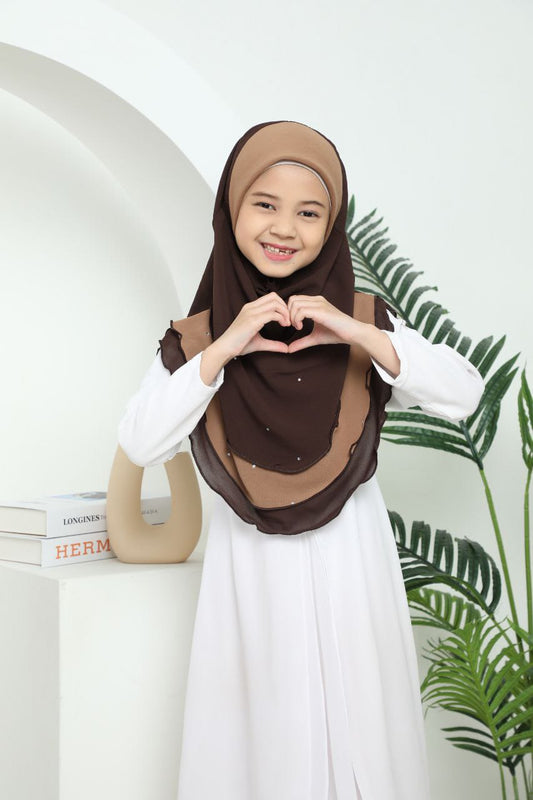 BROWN MAHNOOR KIDS SCARF