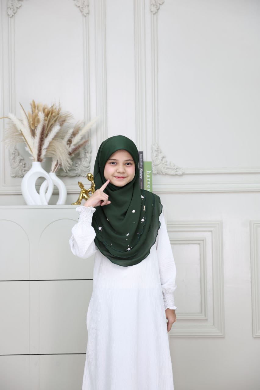 GREEN HIZA KIDS SCARF