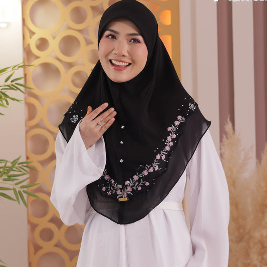 BLACK NUHA EMBRIODERY SCARF