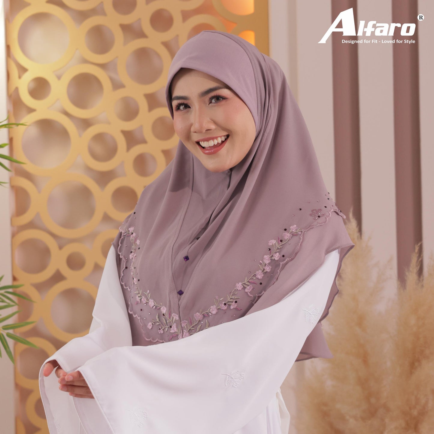 LILAC NUHA EMBRIODERY SCARF