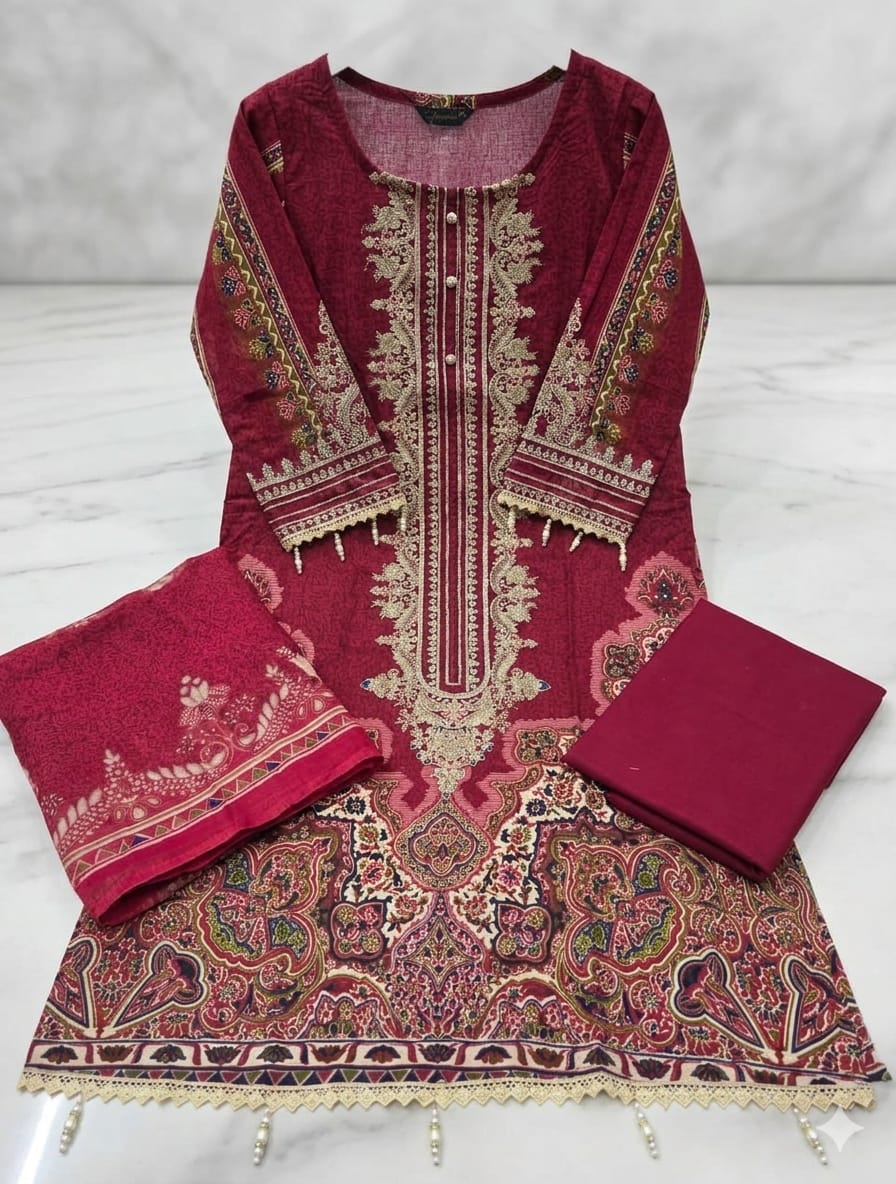 MAROON COTTON SUIT