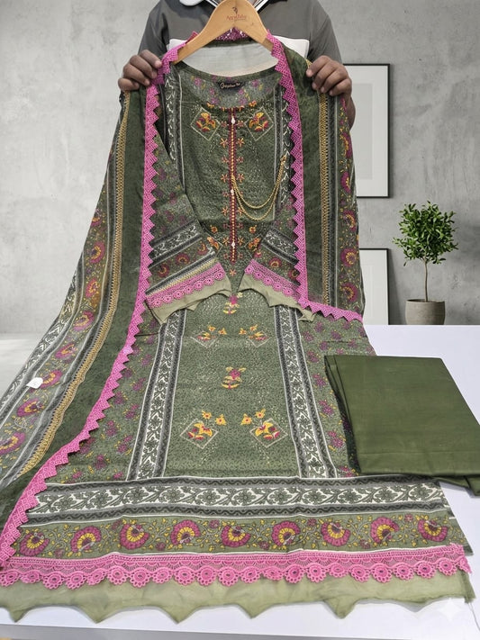 GREEN COTTON SUIT