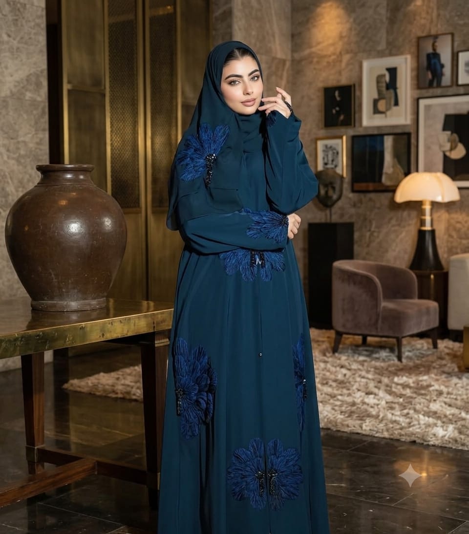 BLUE LAYAN HANDWORK ABAYA