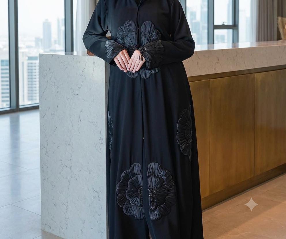 BLACK LAYAN HANDWORK ABAYA