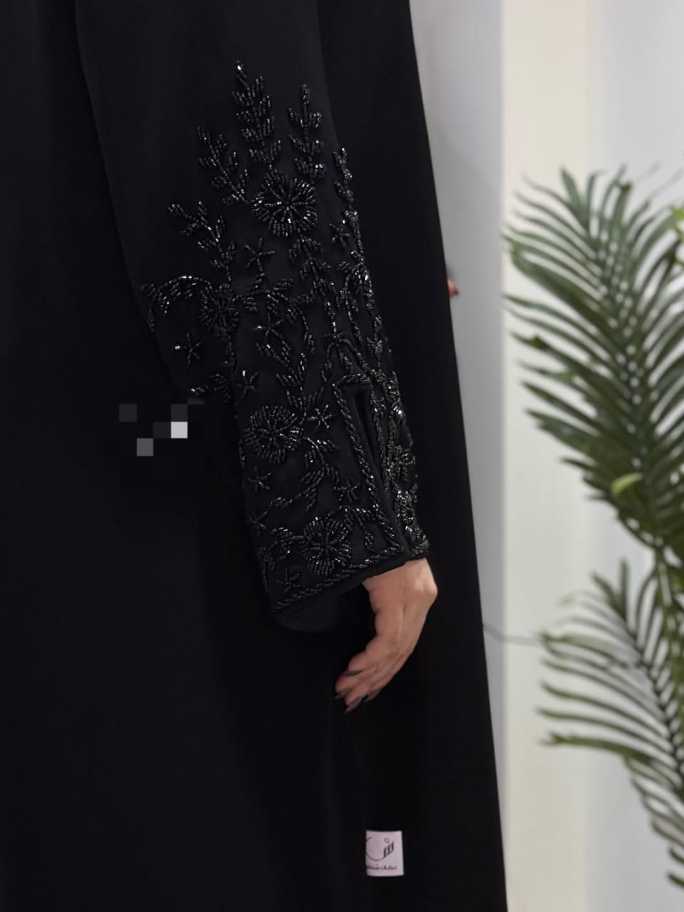 RUBAB BLACK HANDWORK ABAYA