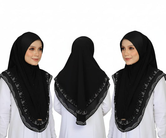 BLACK STONEWORK SCARF