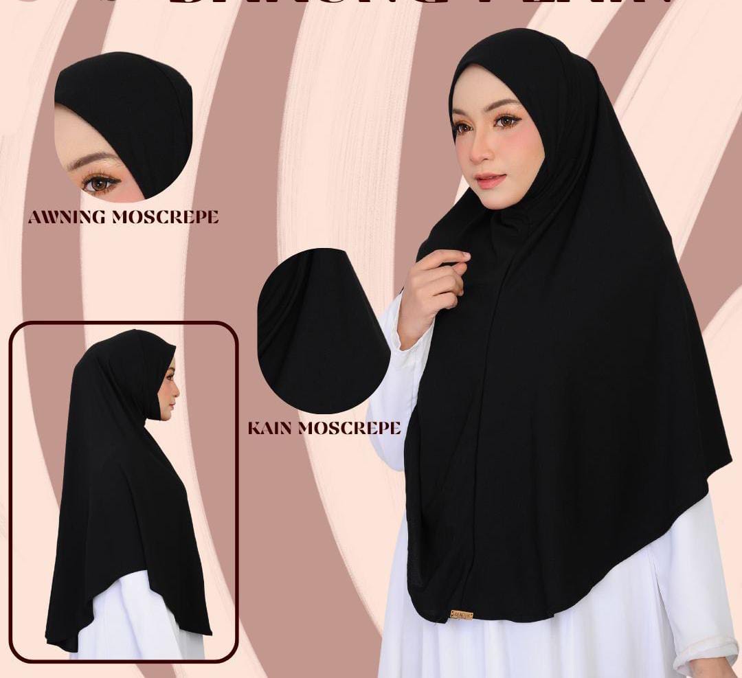 BLACK MOSCREPE SCARF