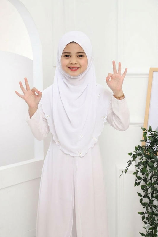 WHITE RIDA KIDS SCARF