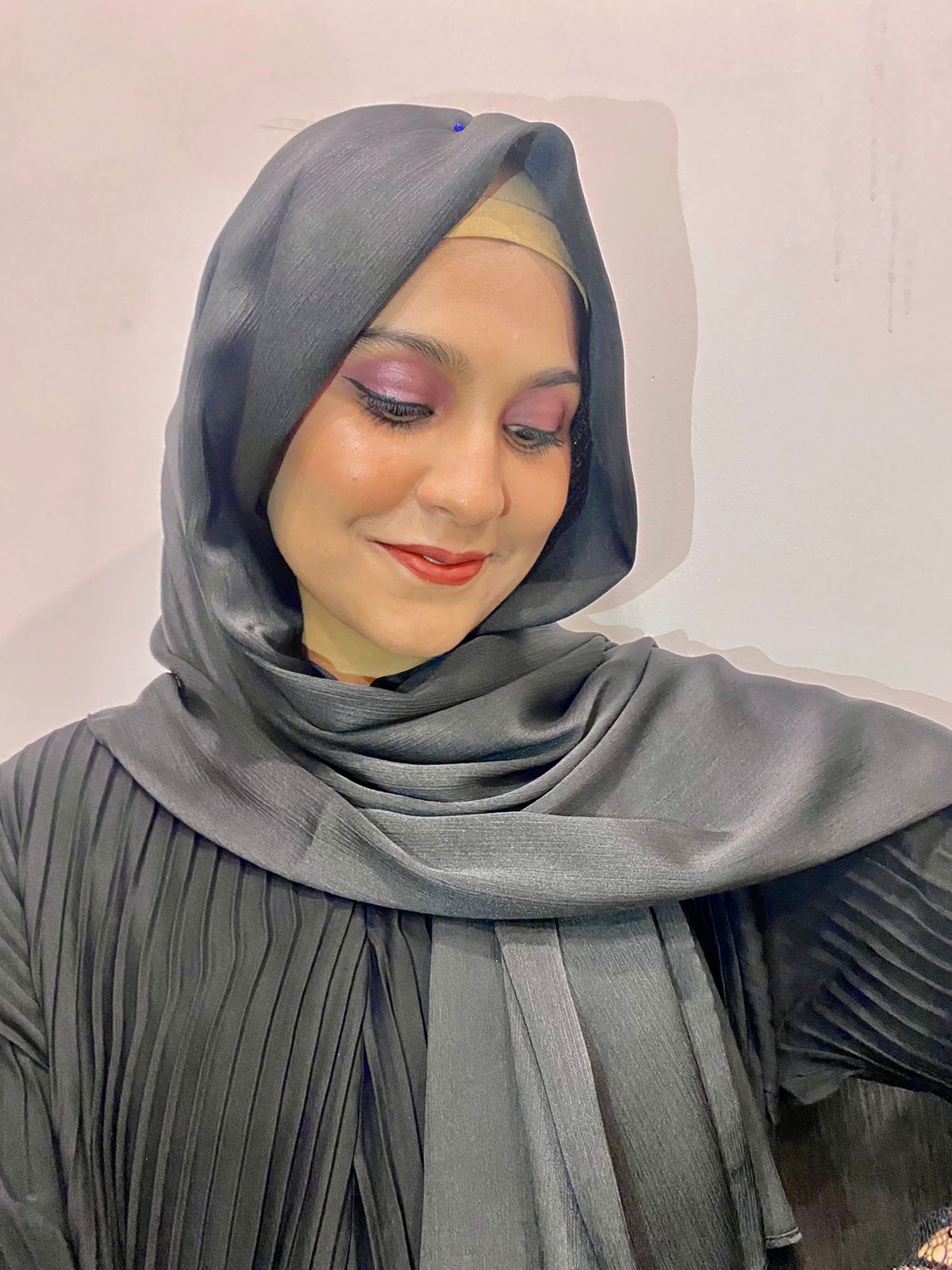 Black Premium Crepe Satin Hijab