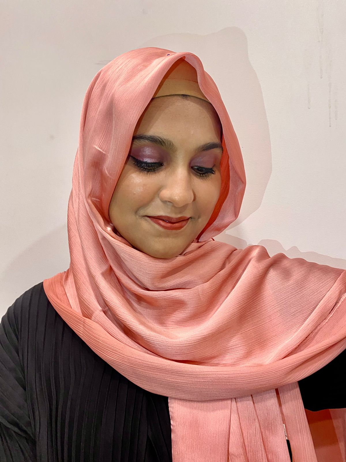 SALMON PREMIUM CREPE SATIN HIJAB