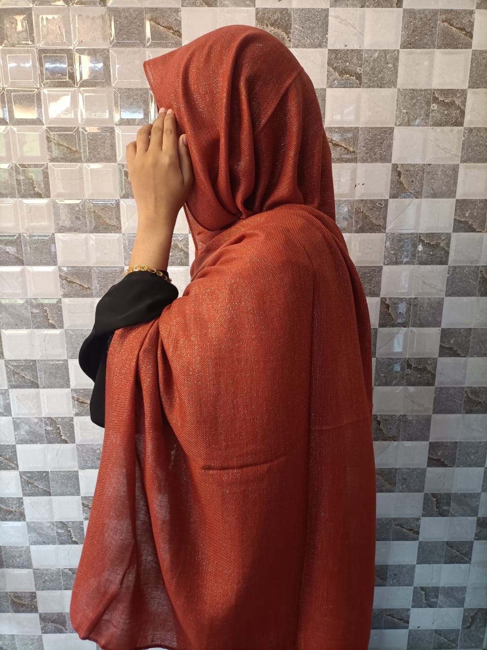 RUST MARIAM SHIMMER HIJAB