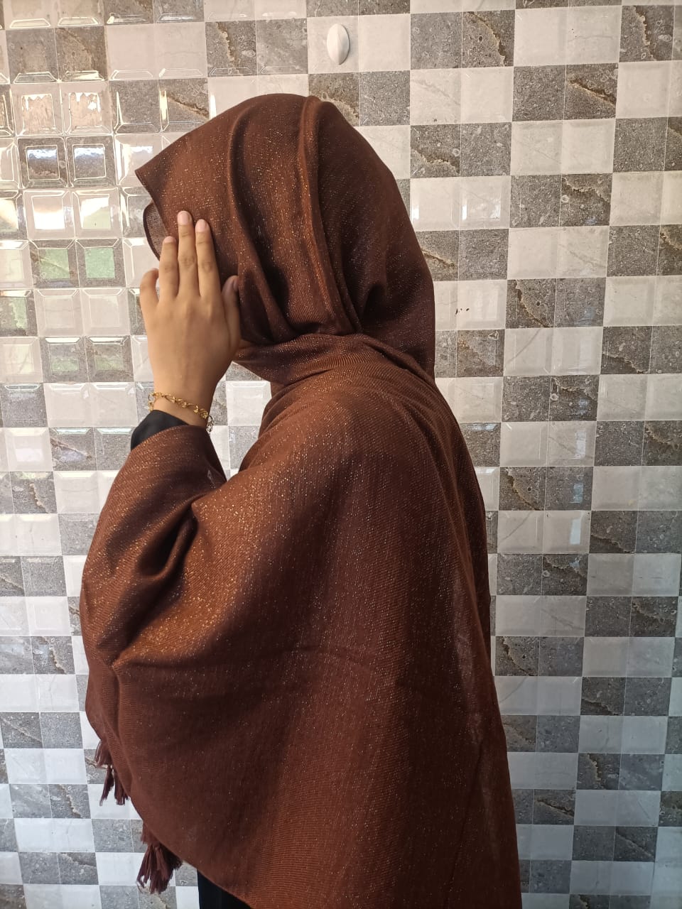 BROWN MARIAM SHIMMER HIJAB